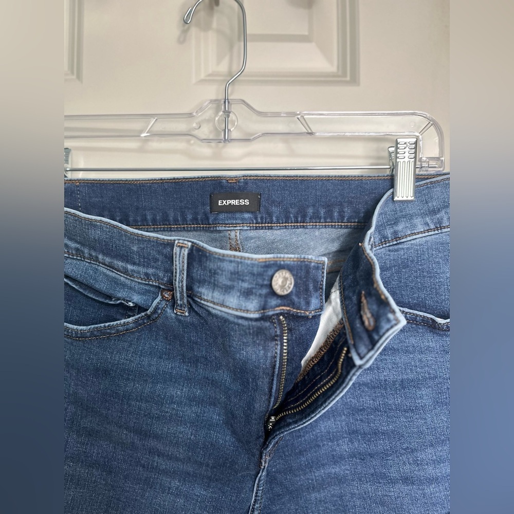 Express Mid Rise Slim Fit Distressed Jeans - Picture 3 of 4